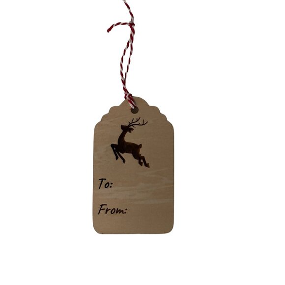 COPY - Christmas Gift Tags Ornaments Holiday Gift Tags Wood Gift Tags set of 6 - Picture 3 of 7